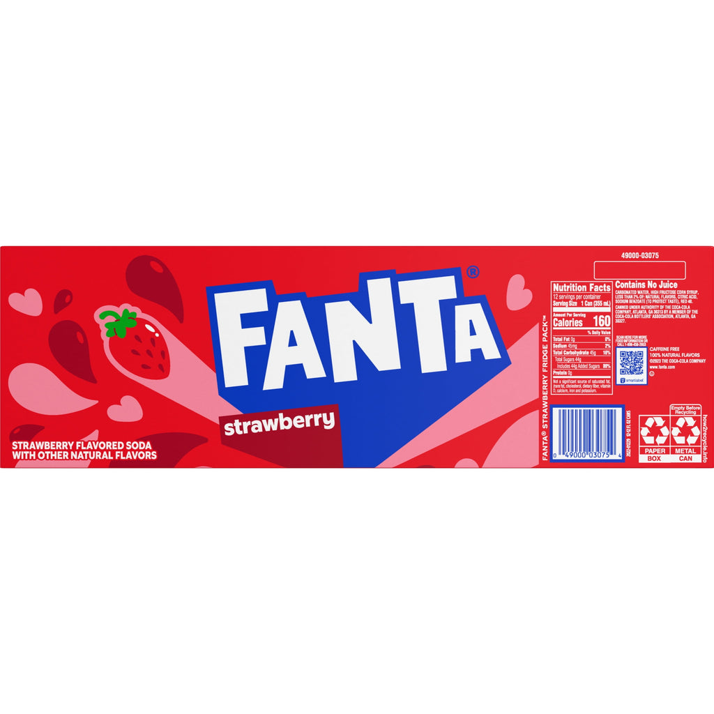 Fanta Strawberry Soda Pop Fridge Pack Cans 12 Fl Oz 12 Pack