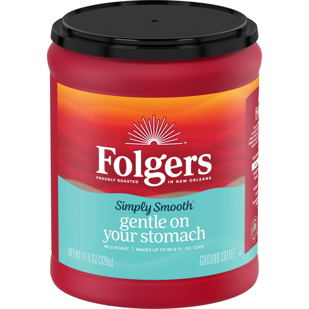 Folgers Simply Smooth Mild Roast Ground Coffee 11.5 oz Canister