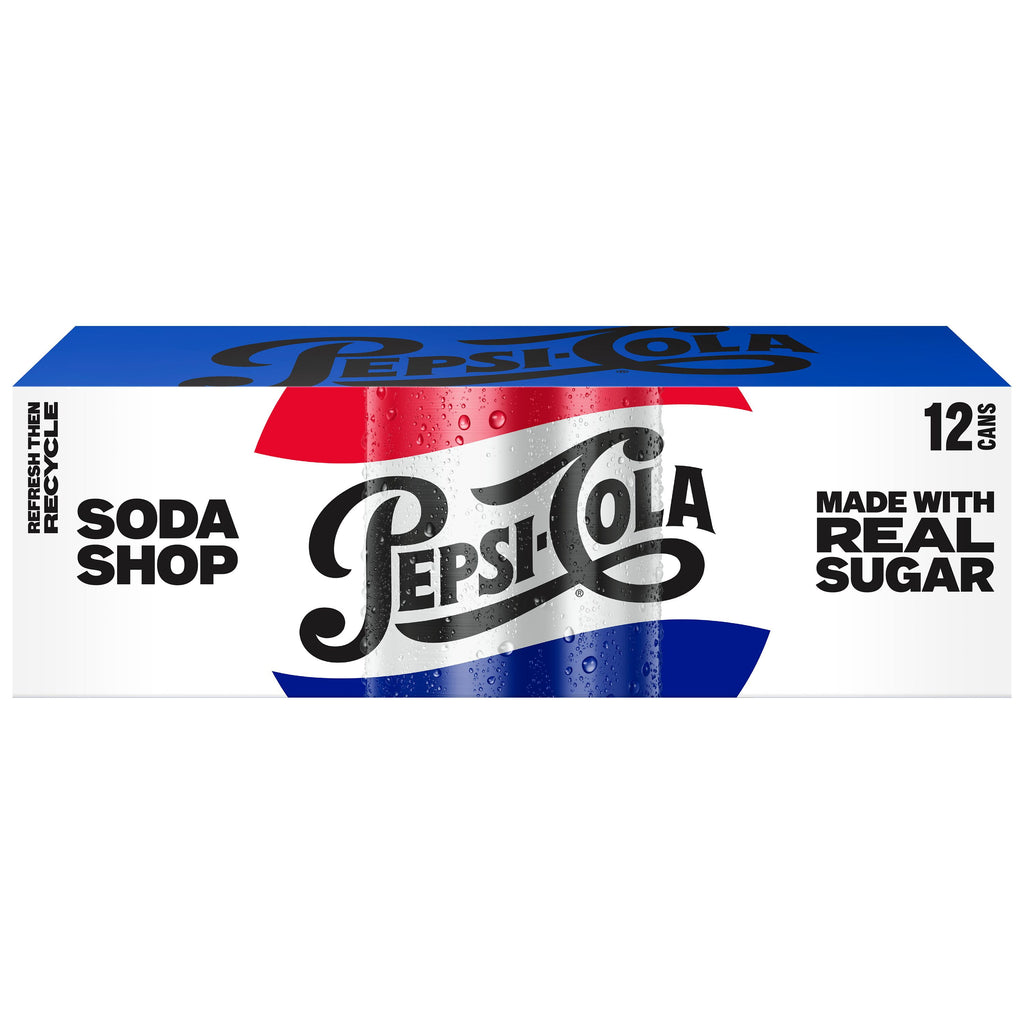Pepsi Made with Real Sugar Cola Soda Pop Cans 12 Fl Oz 12 Pack