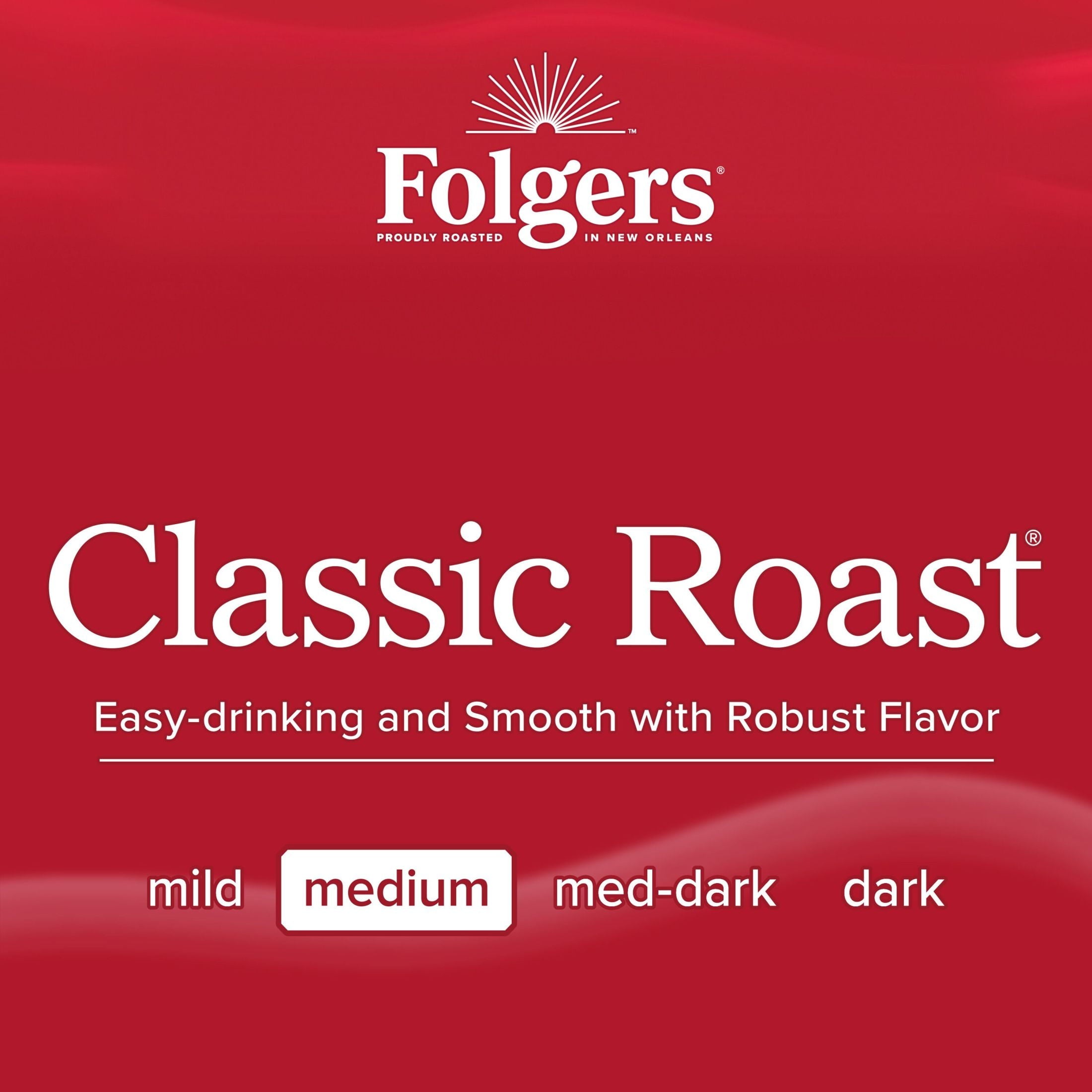 Folgers Classic Roast Naturally Caffeinated Medium Instant Coffee 12 oz Jar