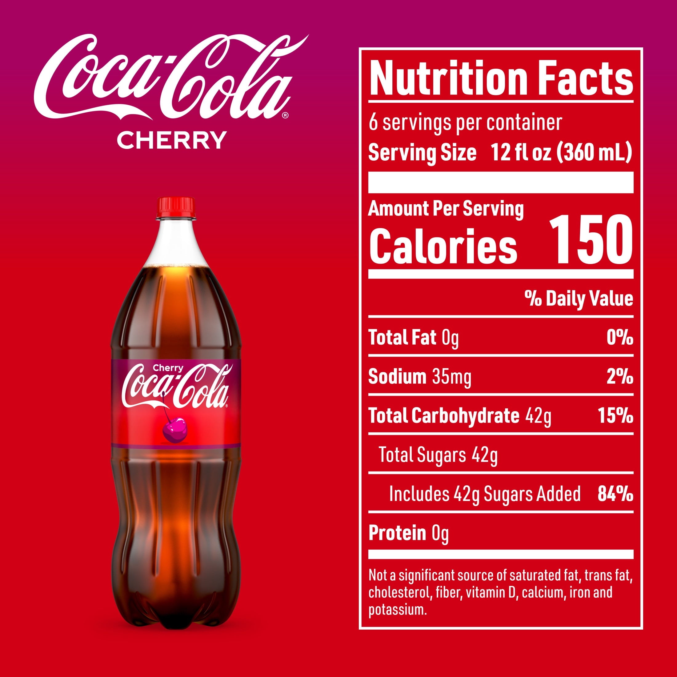 Cherry Soda Pop Bottle 2 Liters Coca-Cola
