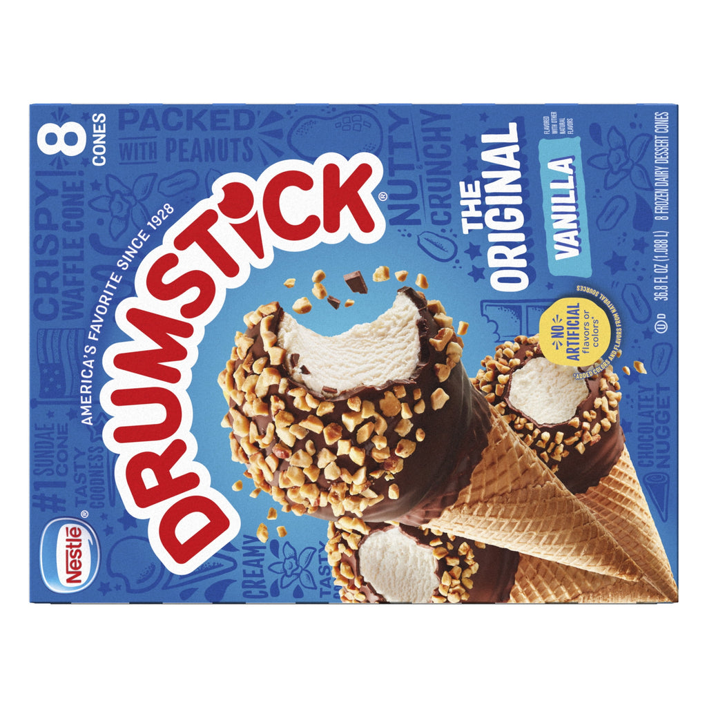 Drumstick Original Vanilla Sundae Cones 8 Count 36.8 Fl Oz