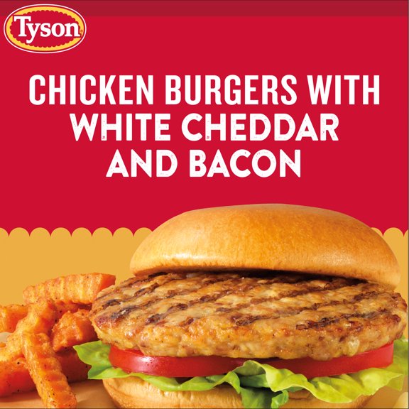 Tyson Cheddar & Bacon Chicken Burgers 20 Oz Frozen 4 Count