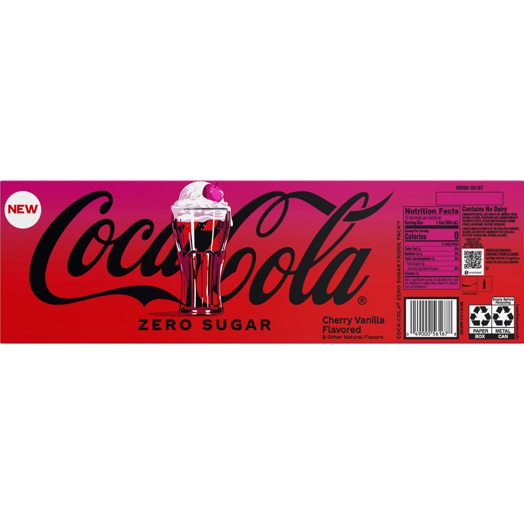 Zero Sugar Cherry Float Soda Pop Fridge Pack Cans 12 Fl Oz 12 Pack Coca-Cola