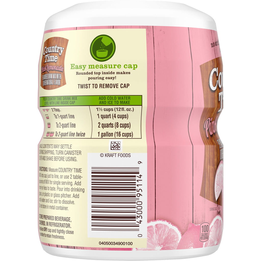 Country Time Pink Lemonade Naturally Flavored Powdered Drink Mix 19 oz