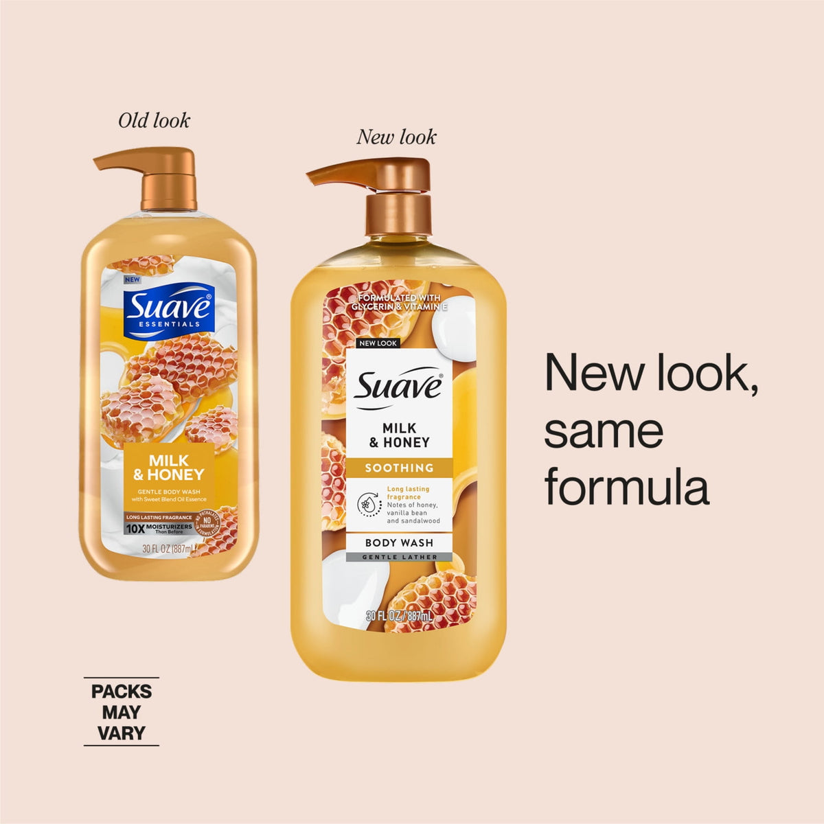 Suave Milk & Honey Moisturizing Body Wash with Glycerin & Vitamin E 30 fl oz