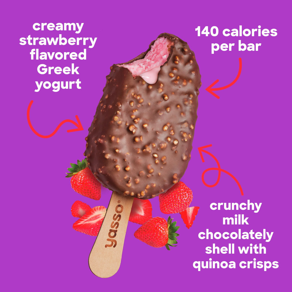 Yasso Strawberry Chocolate Crunch Frozen Greek Yogurt Bars 4 Count