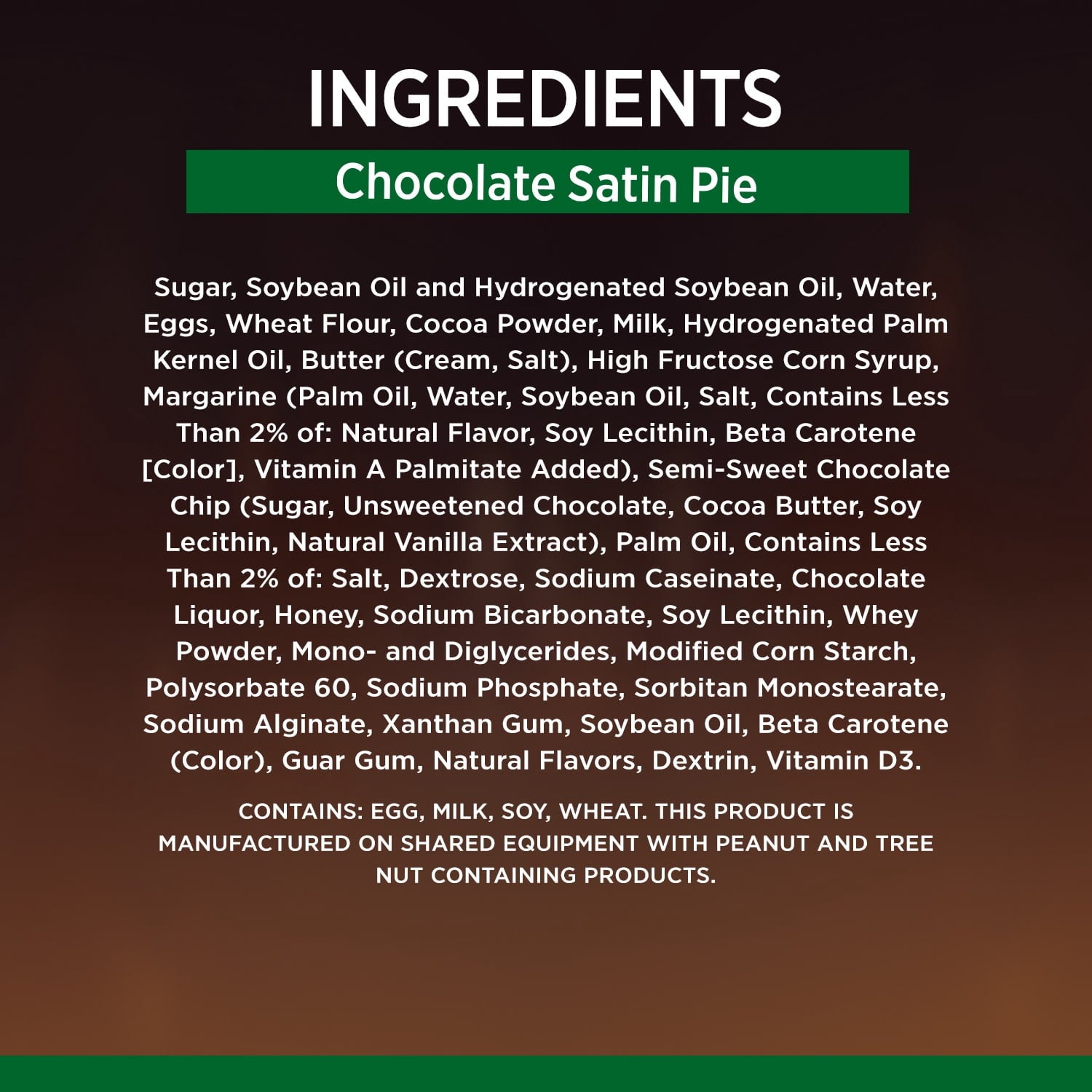 Chocolate Satin Pie 25.6 Oz 6 Servings Frozen Marie Callender's