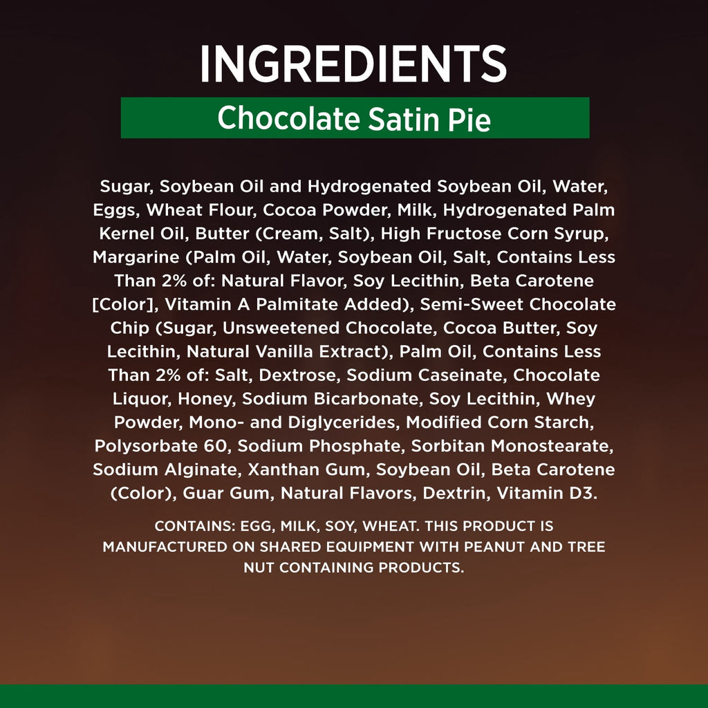 Chocolate Satin Pie 25.6 Oz 6 Servings Frozen Marie Callender's
