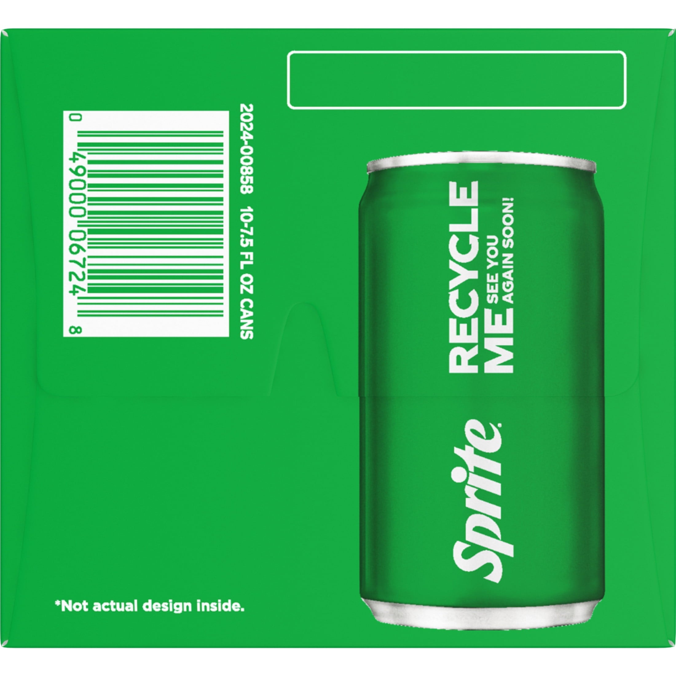 Sprite Lemon-Lime Caffeine Free Soda Pop Fridge Pack Mini Cans 7.5 Fl Oz 10 Pack