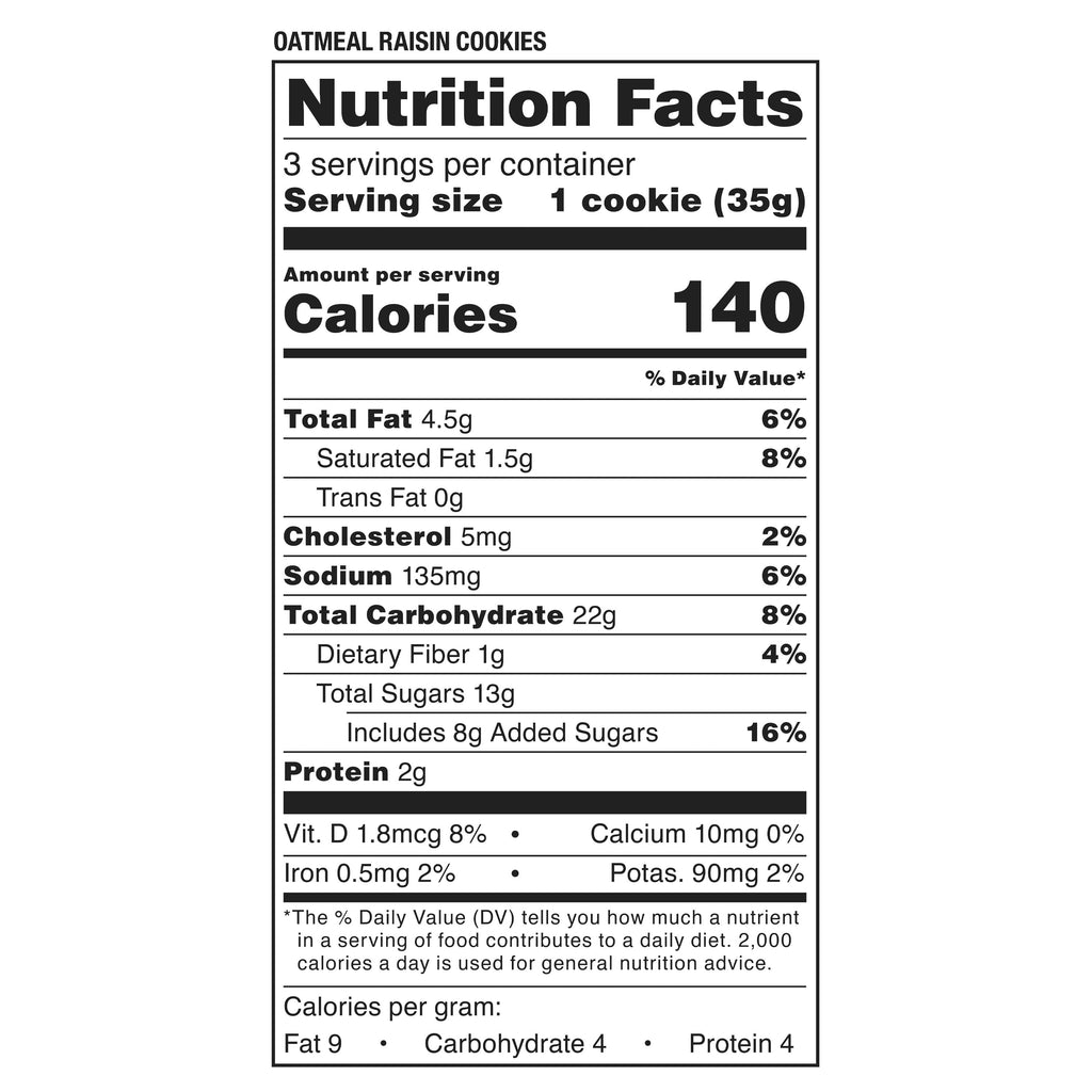Decadent Oatmeal Raisin Baked Cookies 3.75 Oz 3 Count Marketside
