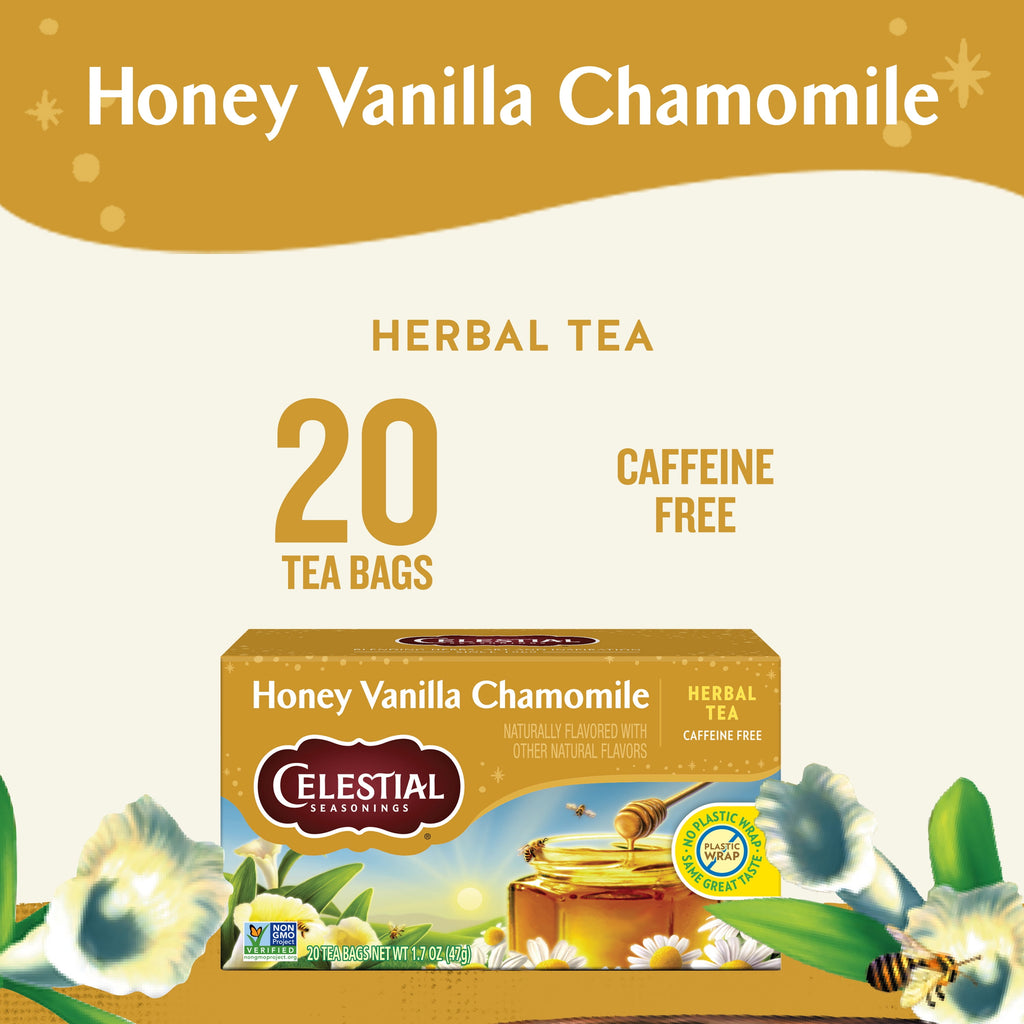 Celestial Seasonings Honey Vanilla Chamomile Caffeine-Free Herbal Tea Bags 1.7 oz 20 Count