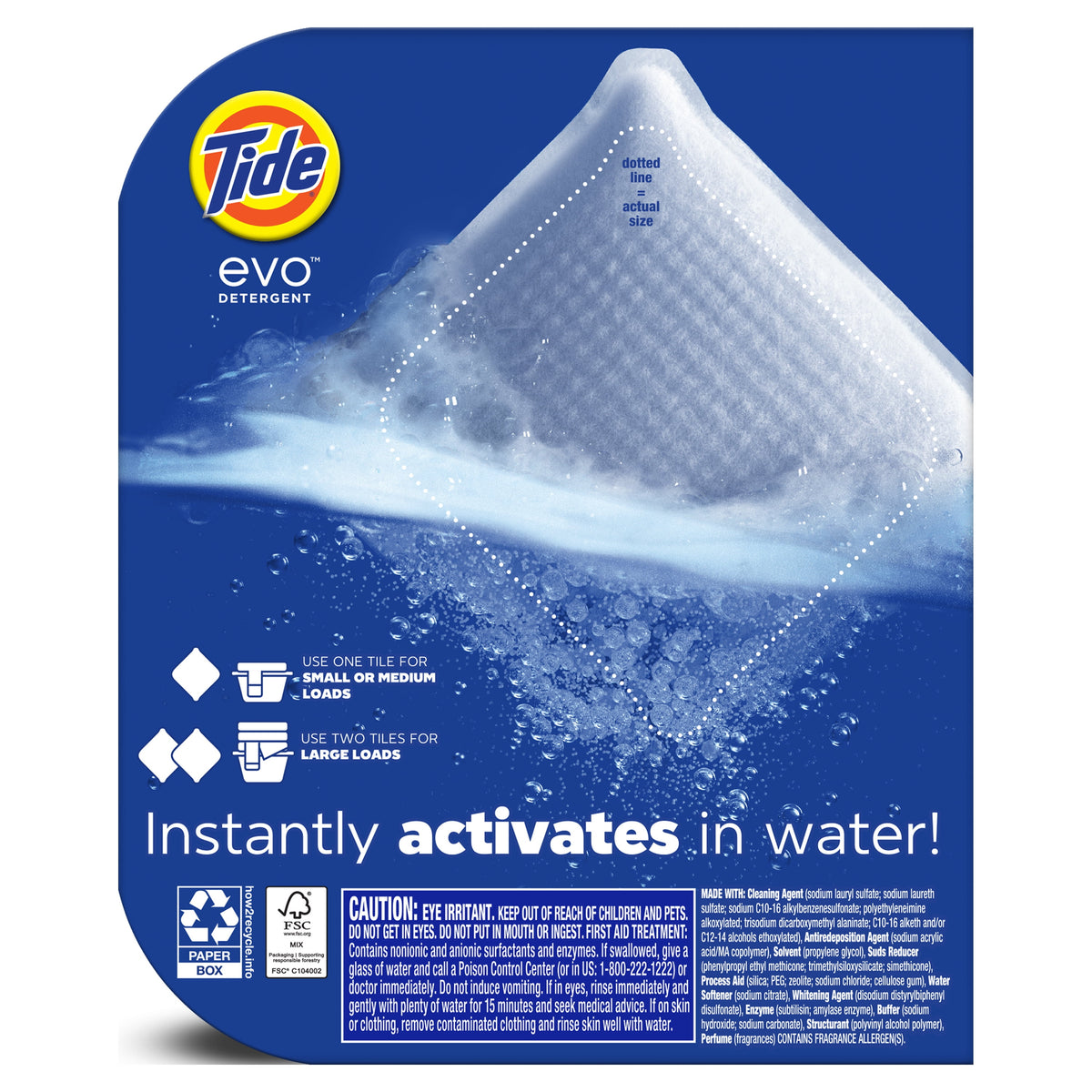 Tide evo Laundry Detergent Tiles 100% Concentrated Original Scent 16 Count