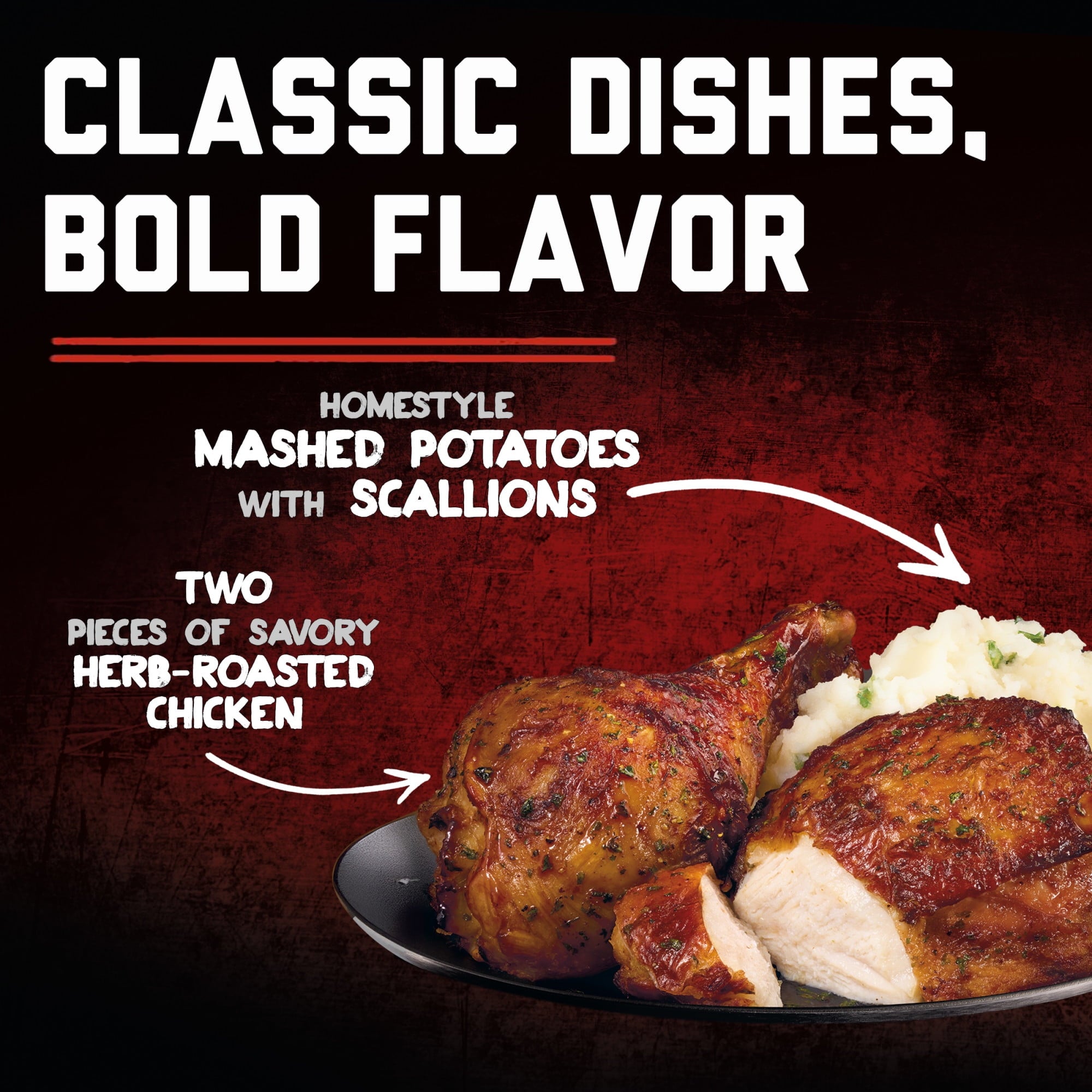 Banquet Mega Meats Roasted Chicken Frozen Meal 13.4 Oz