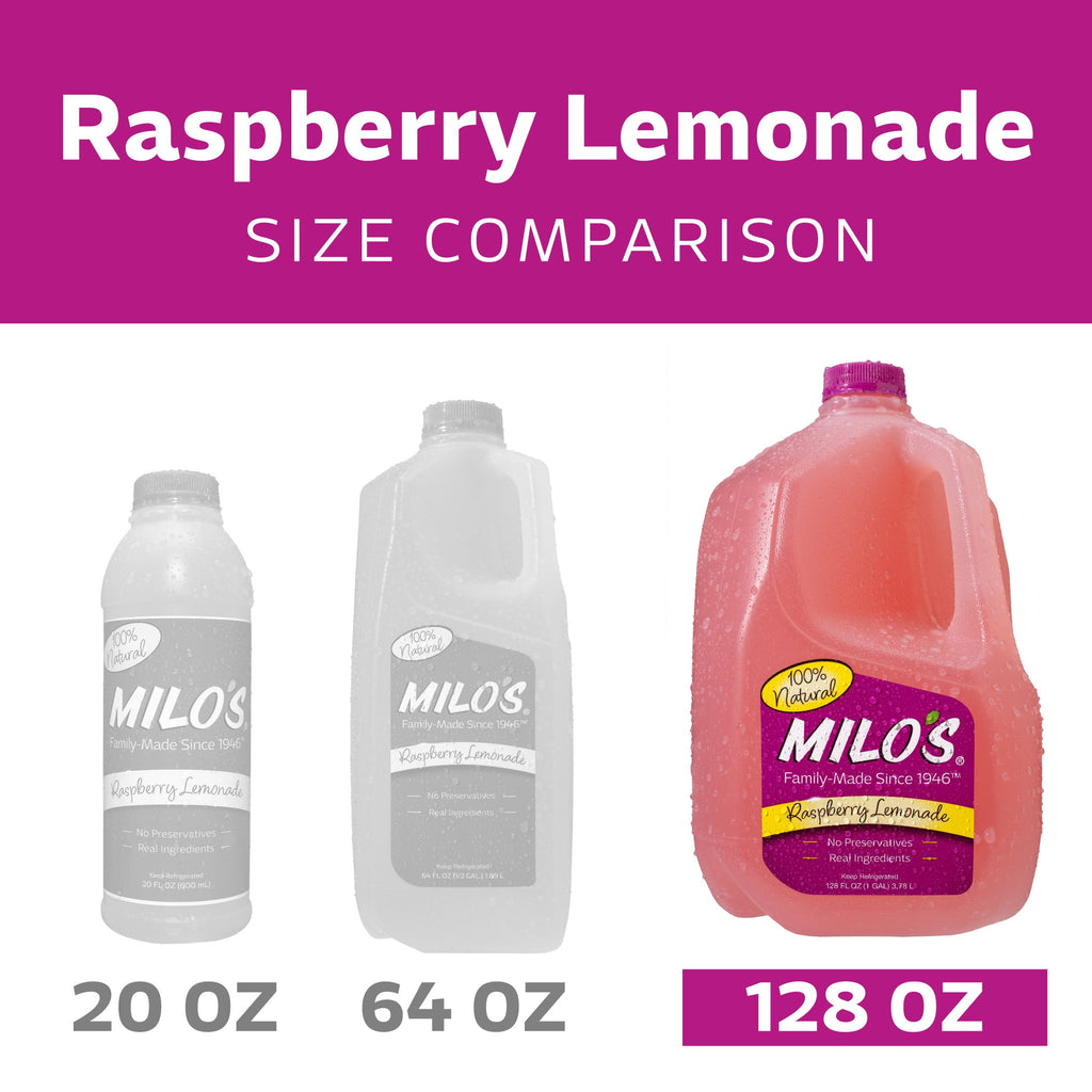 Milo's Raspberry Lemonade Refrigerated Juice Drink 128 fl oz Gallon