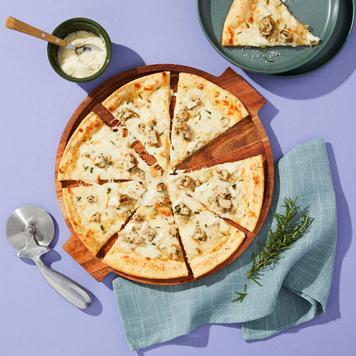 Bettergoods Wood-Fired Ultra-Thin Roasted Garlic and Rosemary Chicken Pizza 15.6 Oz Frozen