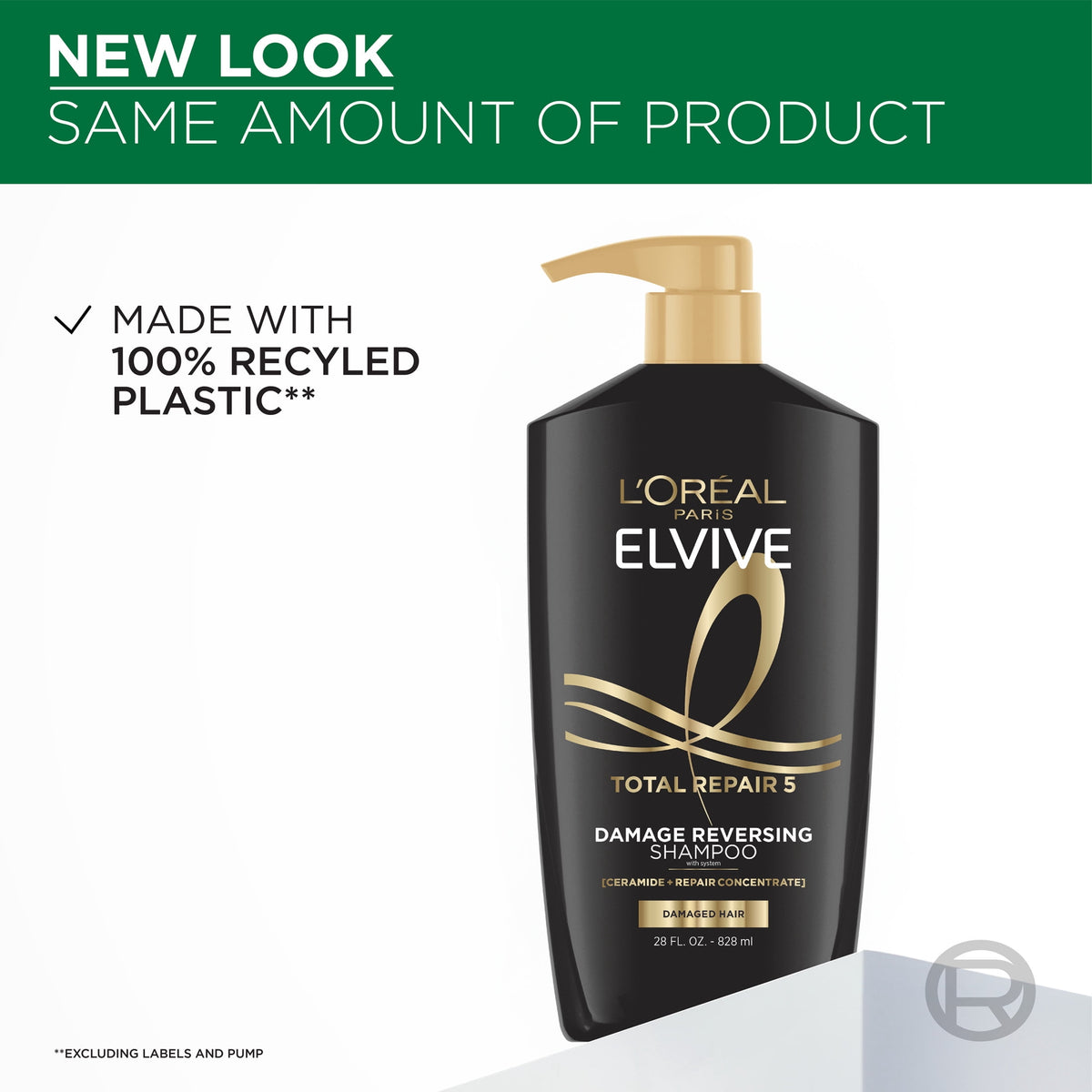 L'Oreal Paris Elvive Total Repair 5 Repairing Shampoo for Damaged Hair Pump 28 fl oz