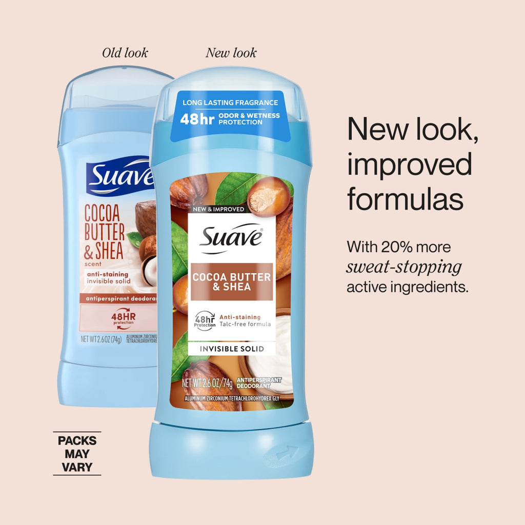 Suave Women Antiperspirant Deodorant Cocoa Butter & Shea 48-Hour Protection 2.6 oz