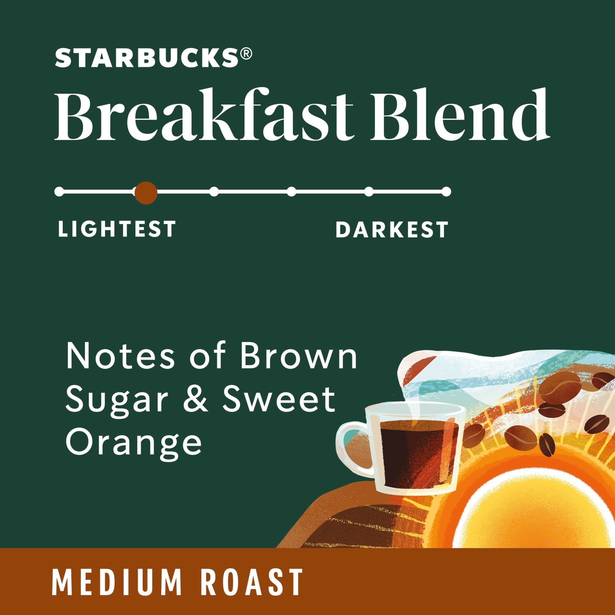 Starbucks at Home Breakfast Blend Naturally Caffeinated Medium Roast Ground Coffee 18 oz Bag