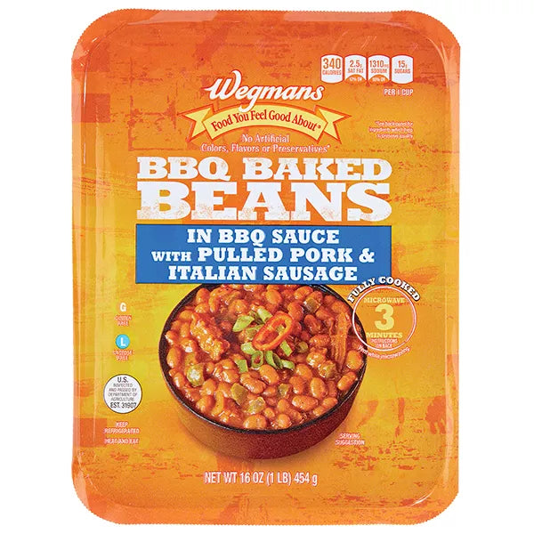 Wegmans BBQ Baked Beans with Pulled Pork & Italian Sausage
16 oz