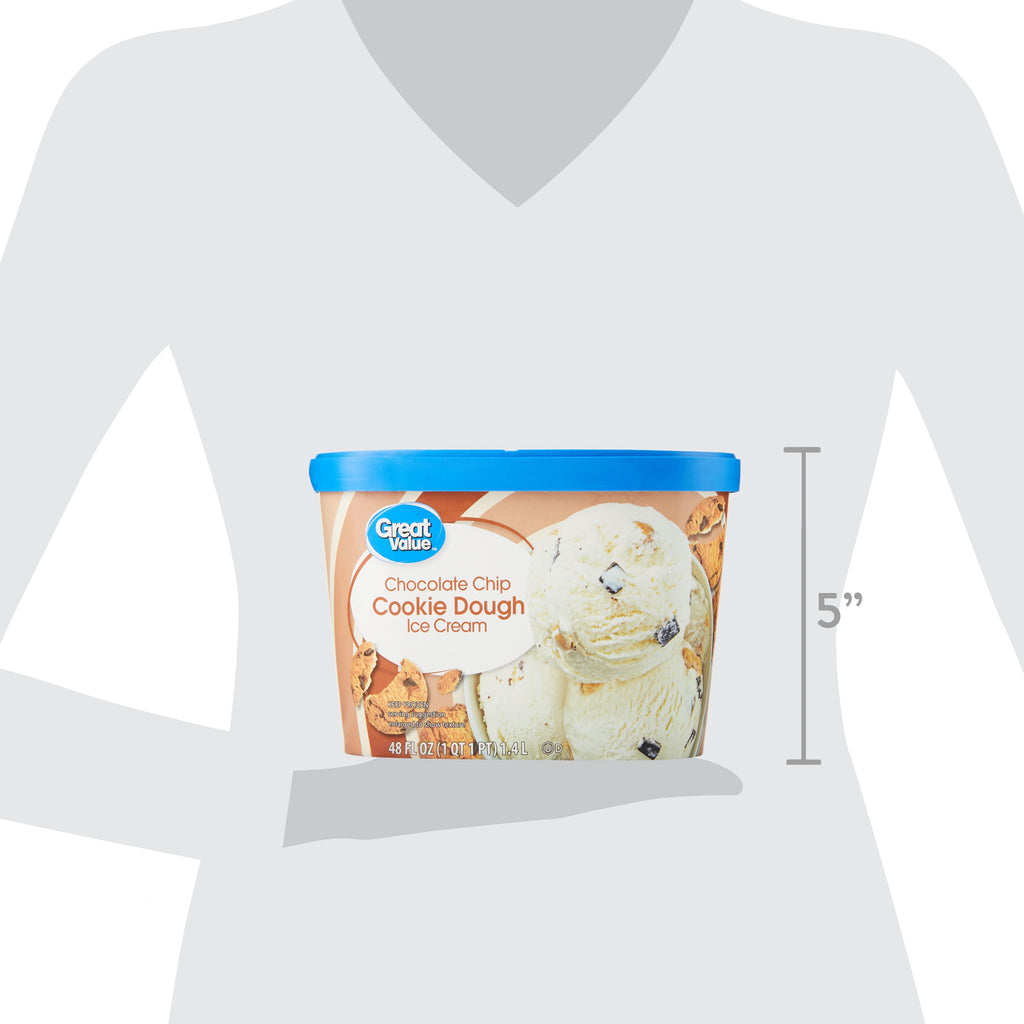 Great Value Chocolate Chip Cookie Dough Ice Cream 48 Fl Oz