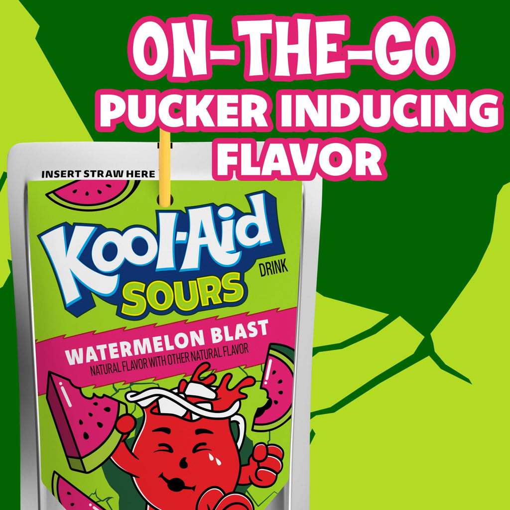 Kool-Aid Sours Watermelon Blast Natural Flavor Drink 6 fl oz 10 Pouches