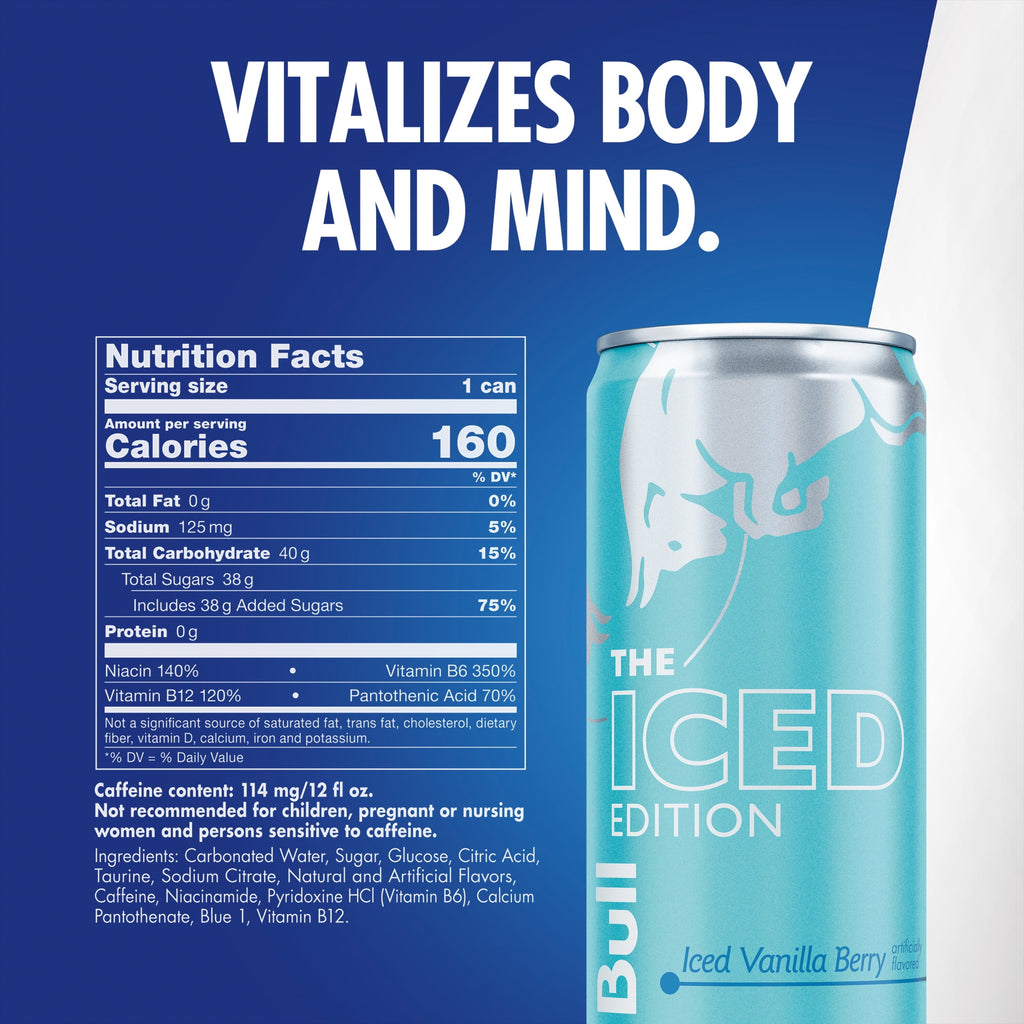 Red Bull Winter Edition Iced Vanilla Berry Energy Drink 12 fl oz 4 Pack Cans