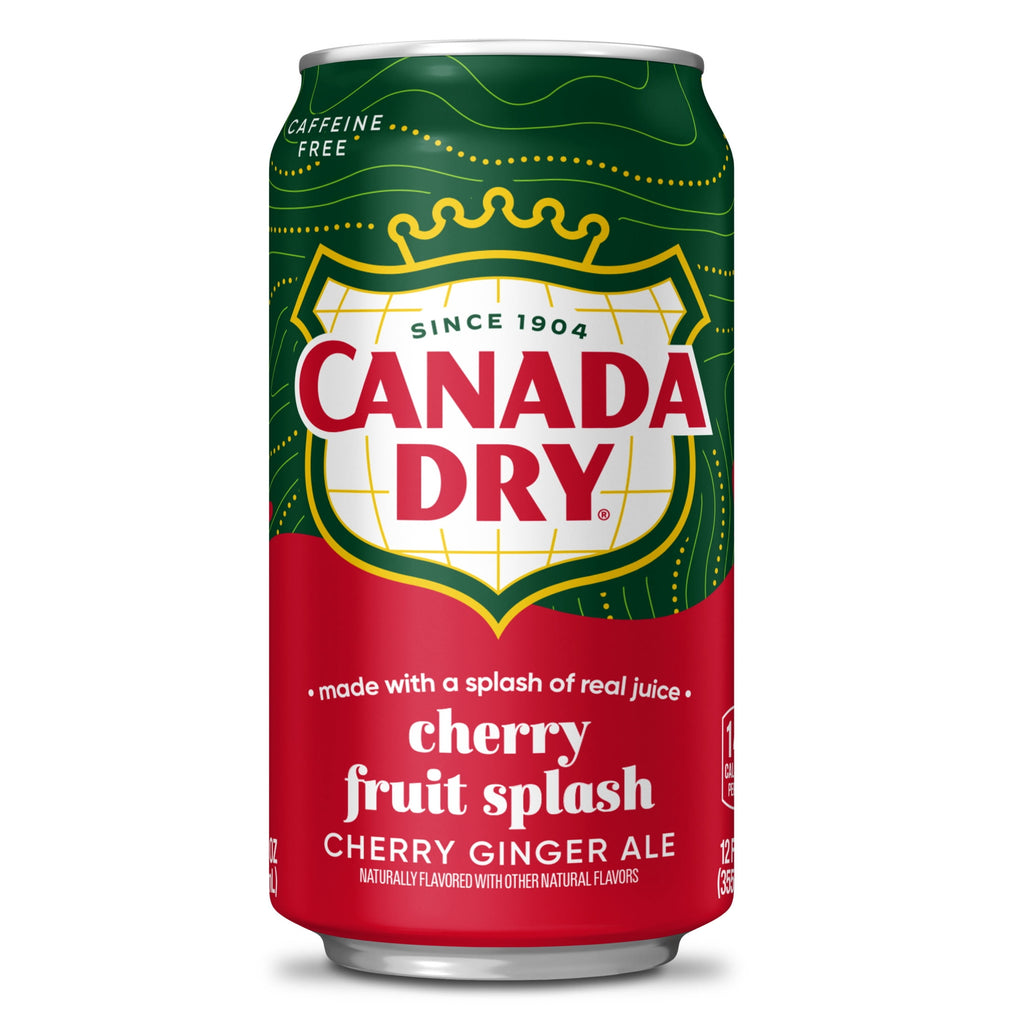 Canada Dry Caffeine Free Fruit Splash Cherry Ginger Ale Soda Pop Cans 12 Fl Oz 12 Pack