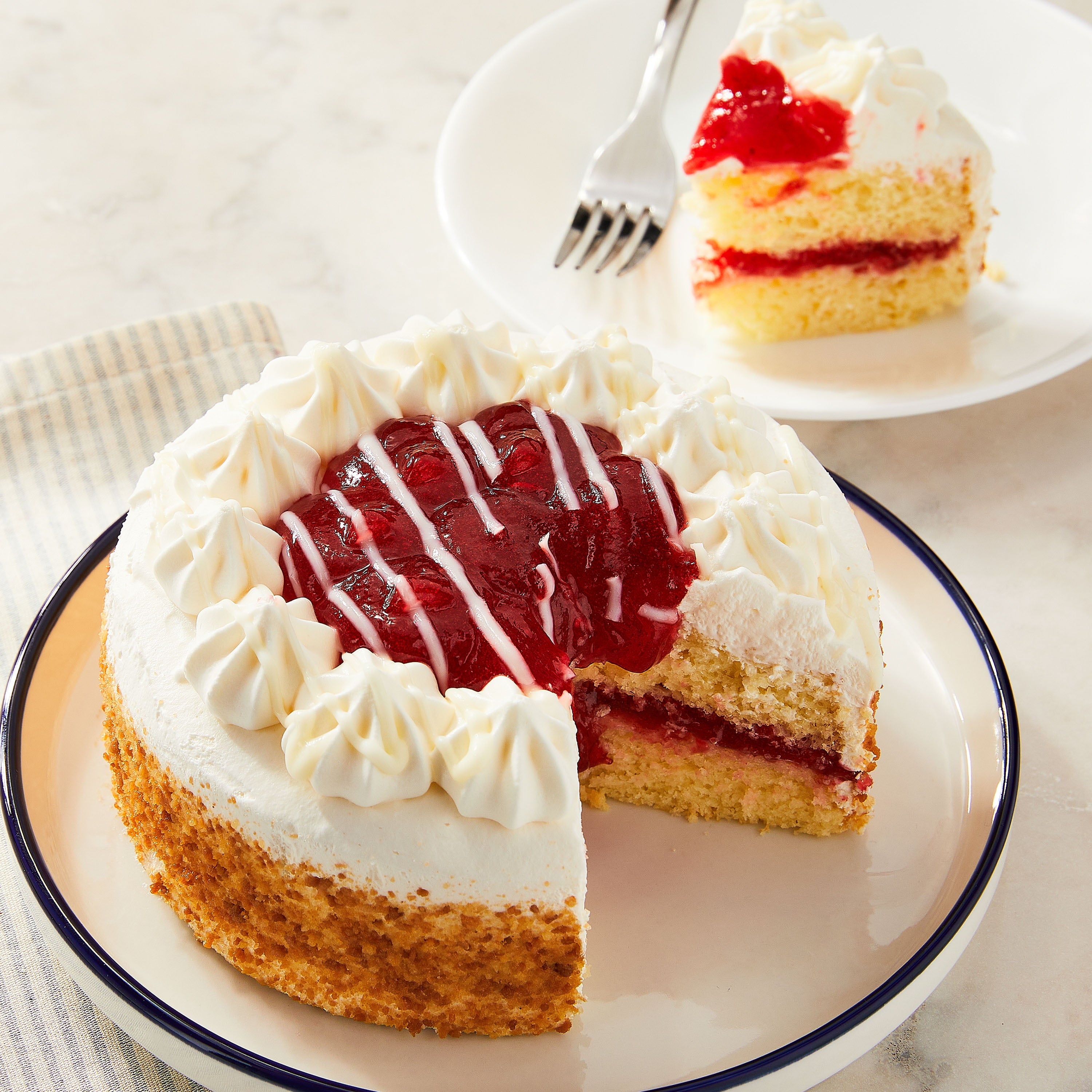 Strawberry Topped Fruit Cake 14.1 Oz Freshness Guaranteed