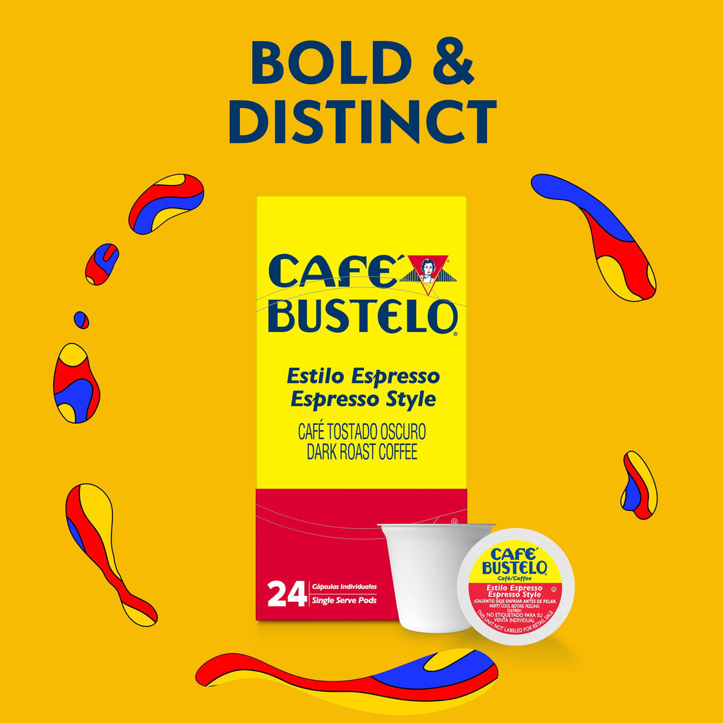 Café Bustelo Espresso-Style Dark Roast Naturally Caffeinated Coffee Keurig K-Cup Pods 24 Count Box