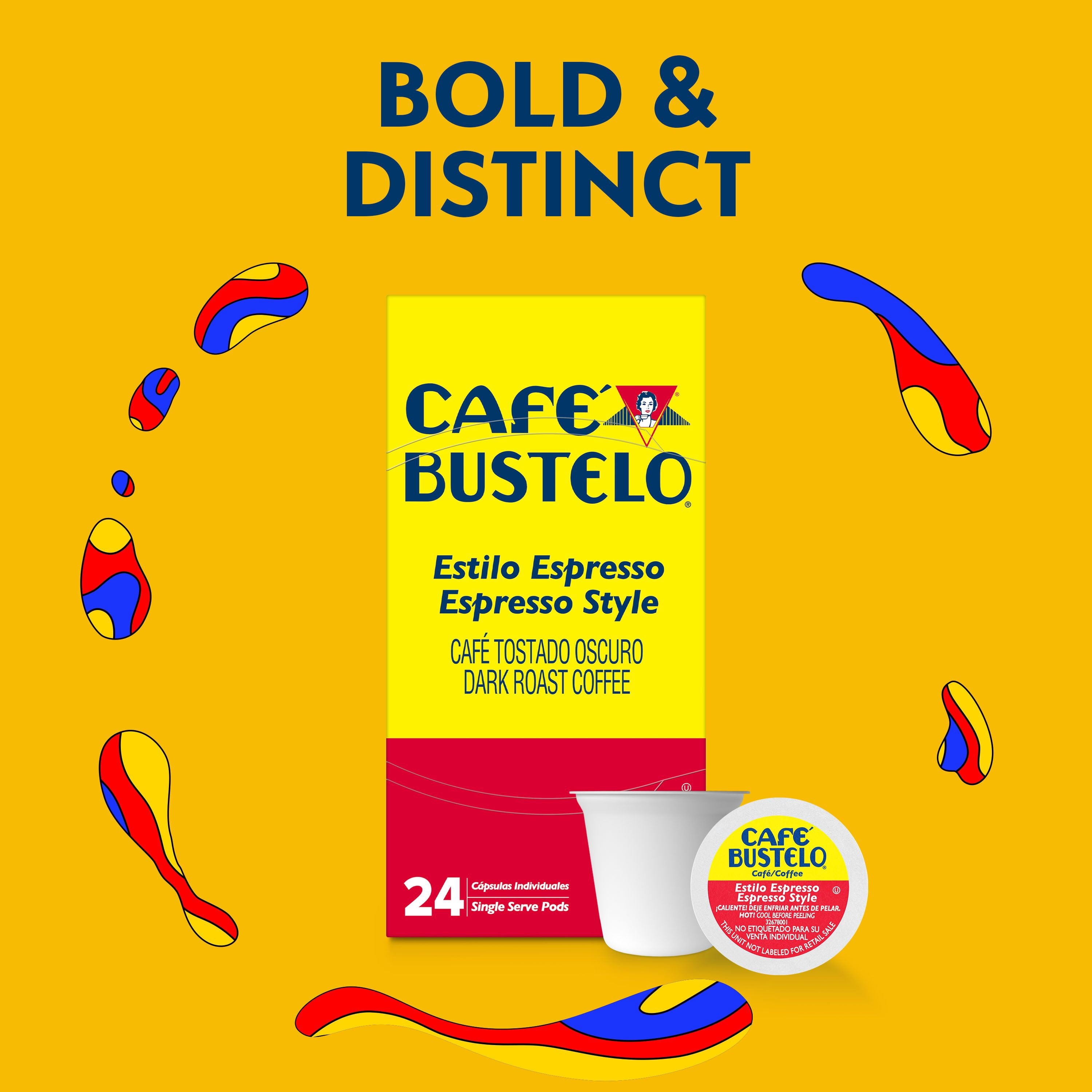 Café Bustelo Espresso-Style Dark Roast Naturally Caffeinated Coffee Keurig K-Cup Pods 24 Count Box