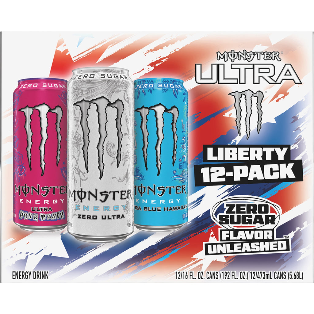 Monster Energy Ultra Variety Pack Sugar Free Energy Drink 16 fl oz 12 Pack Cans