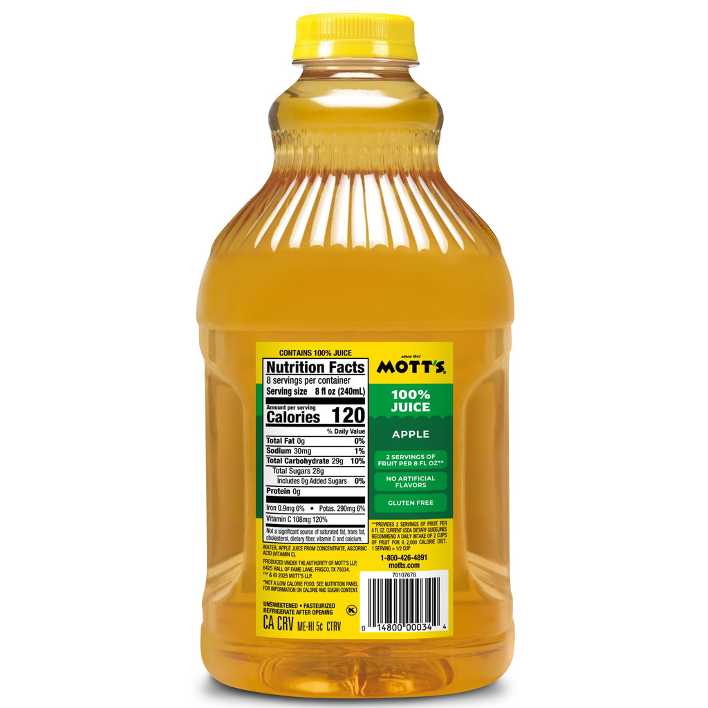 Mott's 100% Apple Juice Pulp-Free 64 fl oz Bottle