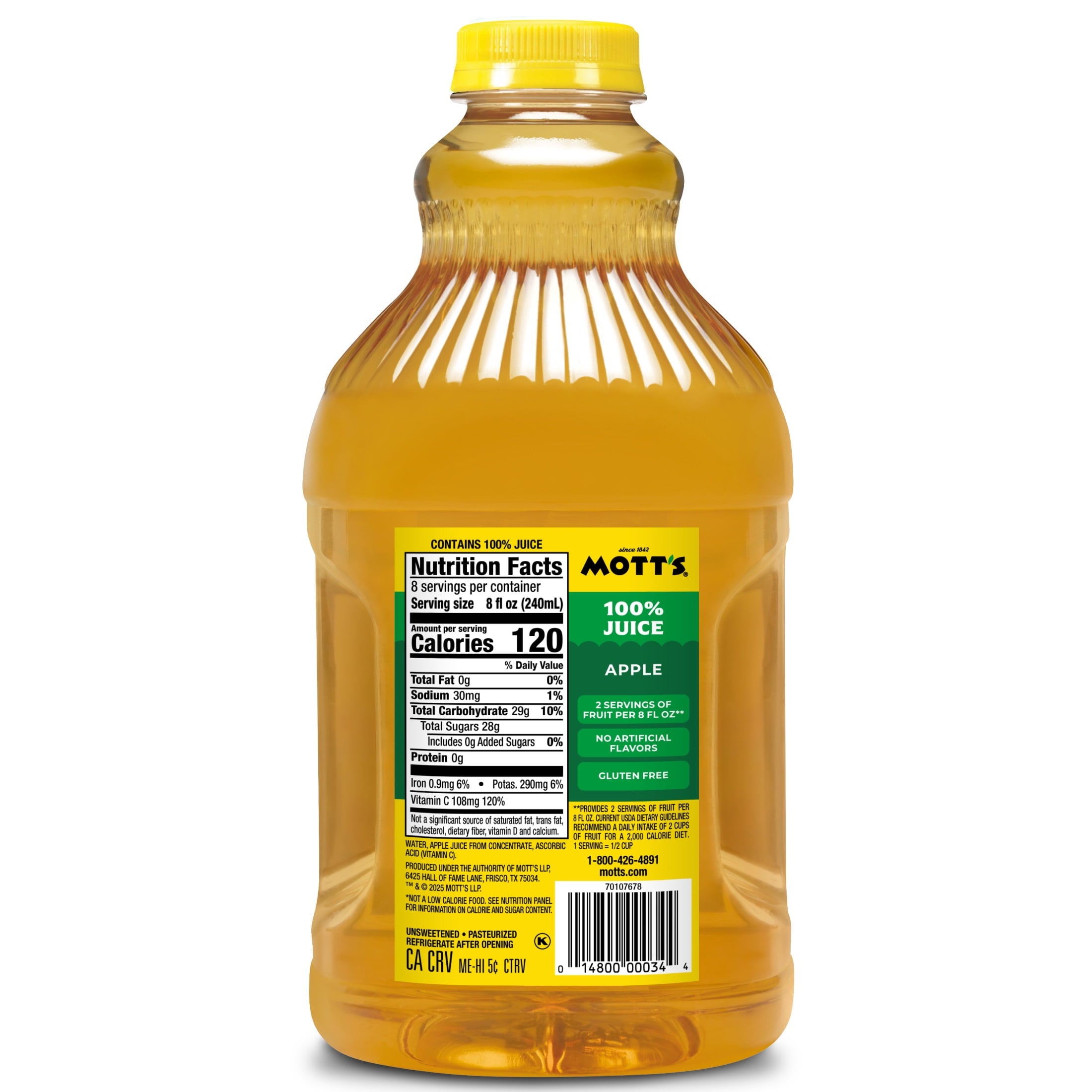 Mott's 100% Apple Juice Pulp-Free 64 fl oz Bottle