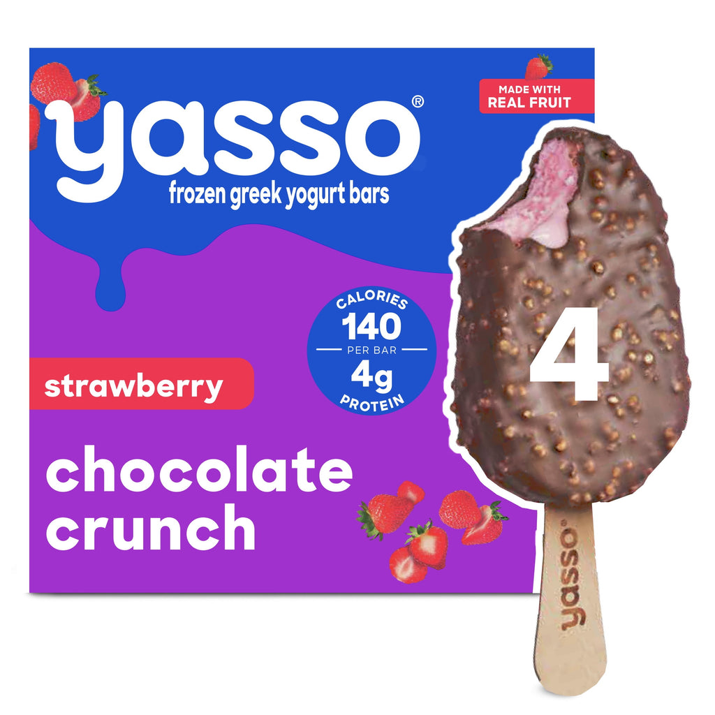 Yasso Strawberry Chocolate Crunch Frozen Greek Yogurt Bars 4 Count