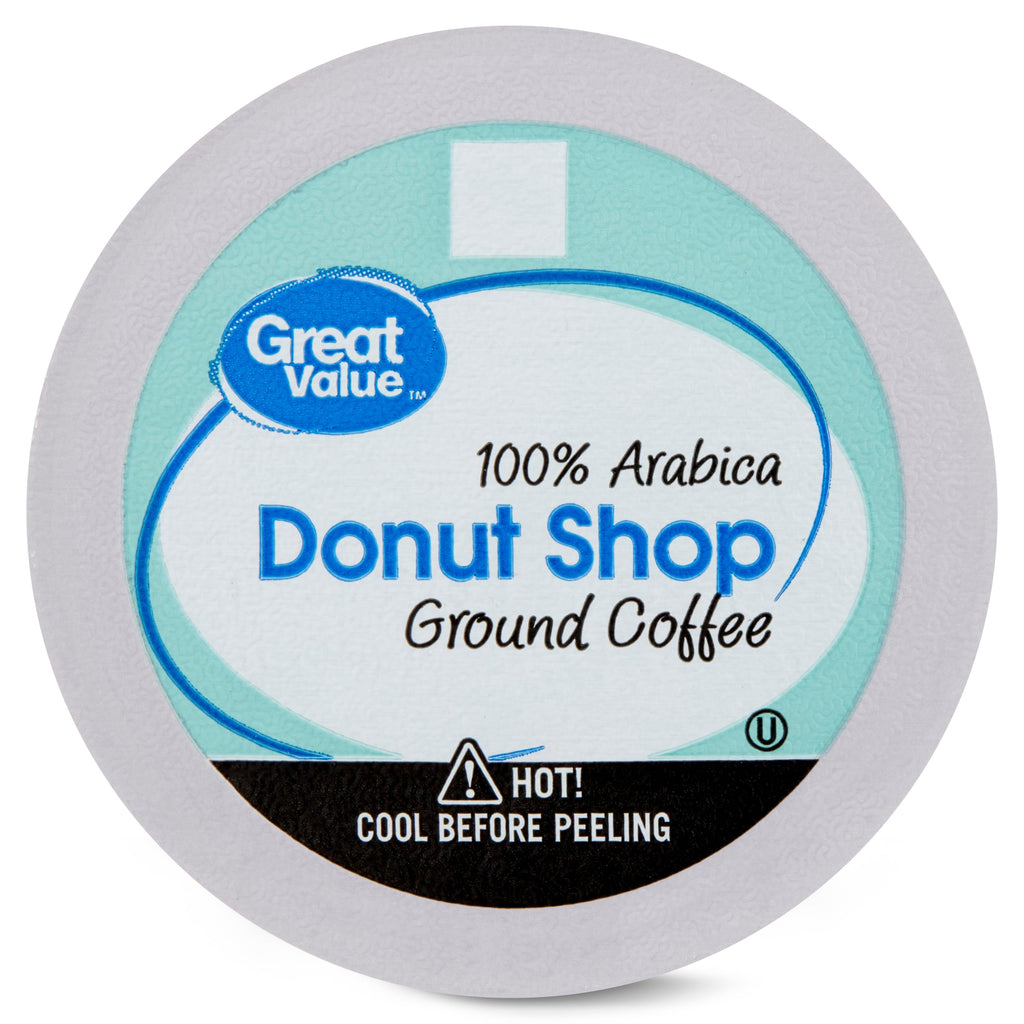 Great Value Donut Shop 100% Arabica Medium Roast Ground Coffee Pods 12 Count