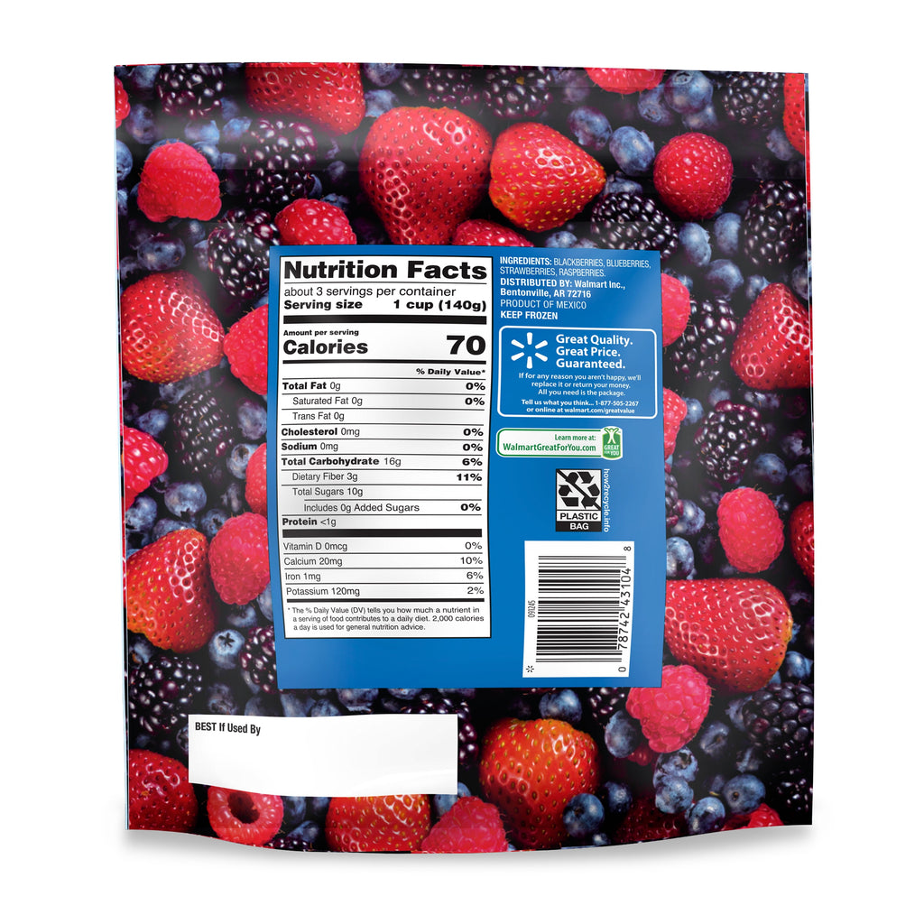 Great Value Frozen Whole Berry Medley 16 Oz