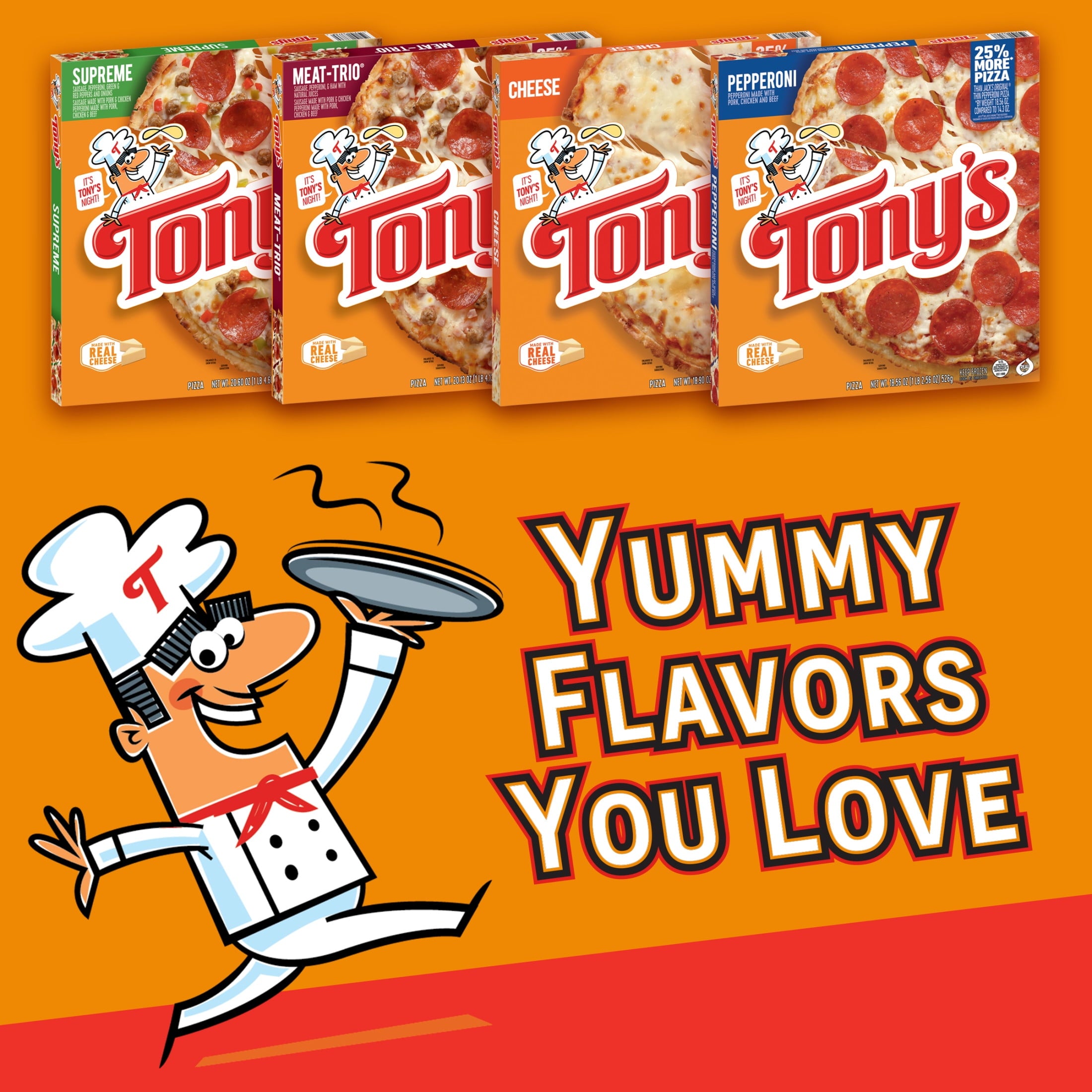 Tony's Supreme Pizzeria Style Crust Frozen Pizza with Sausage and Peppers 20.61 Oz