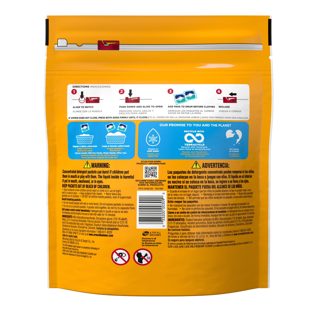 ARM & HAMMER Clean Burst 5-in-1 Laundry Detergent Power Paks 42 Count