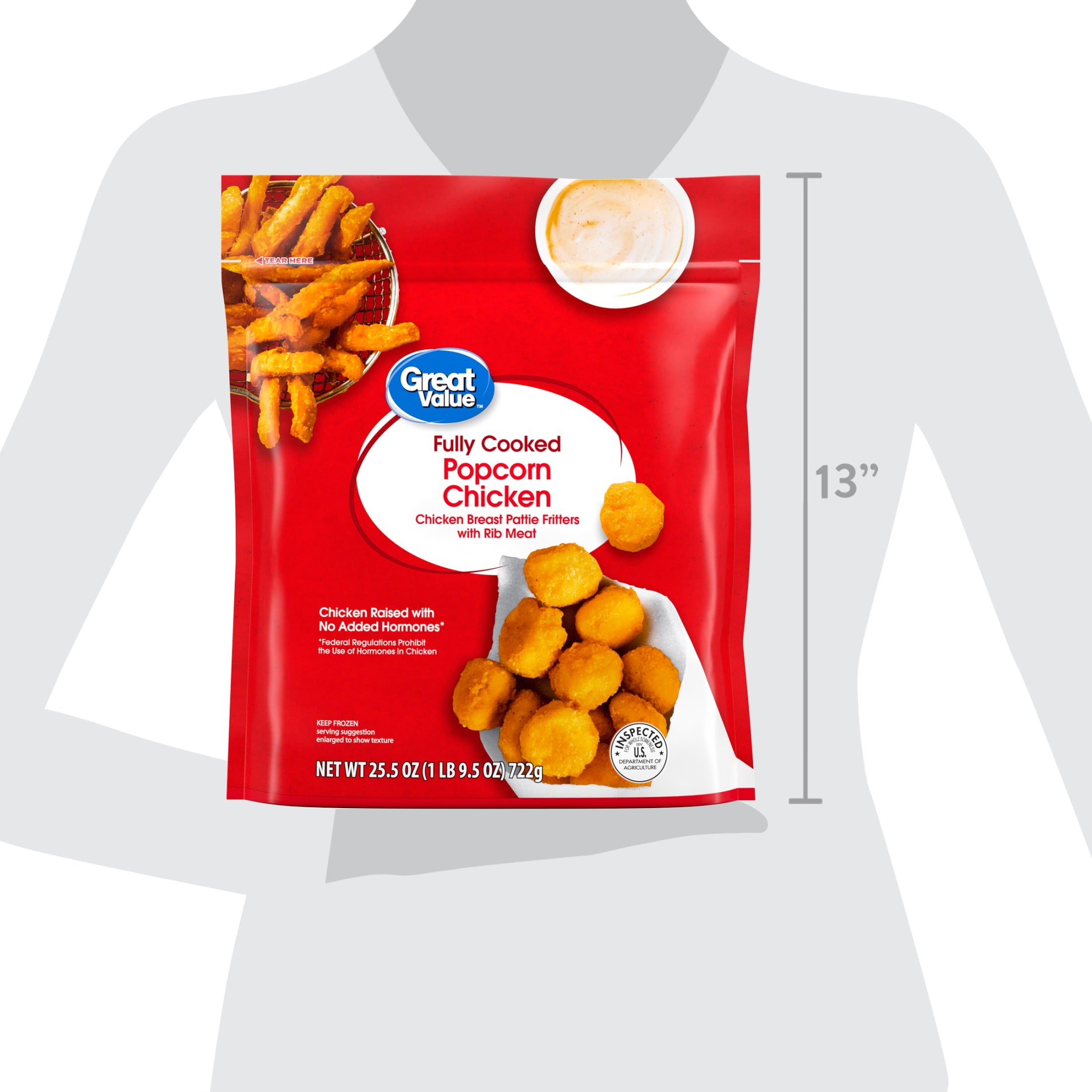 Great Value Fully Cooked Breaded Popcorn Chicken Frozen 25.5 Oz