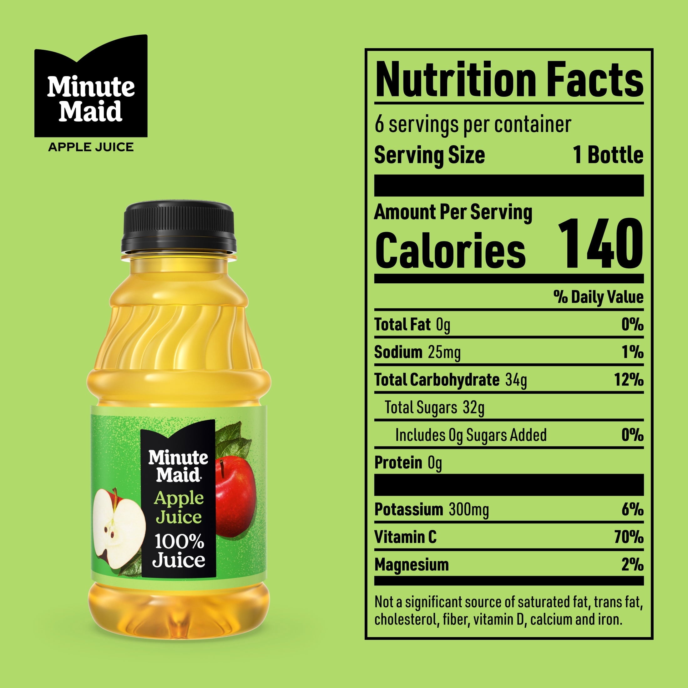 Minute Maid 100% Apple Juice Pulp-Free 10 fl oz 6 Pack