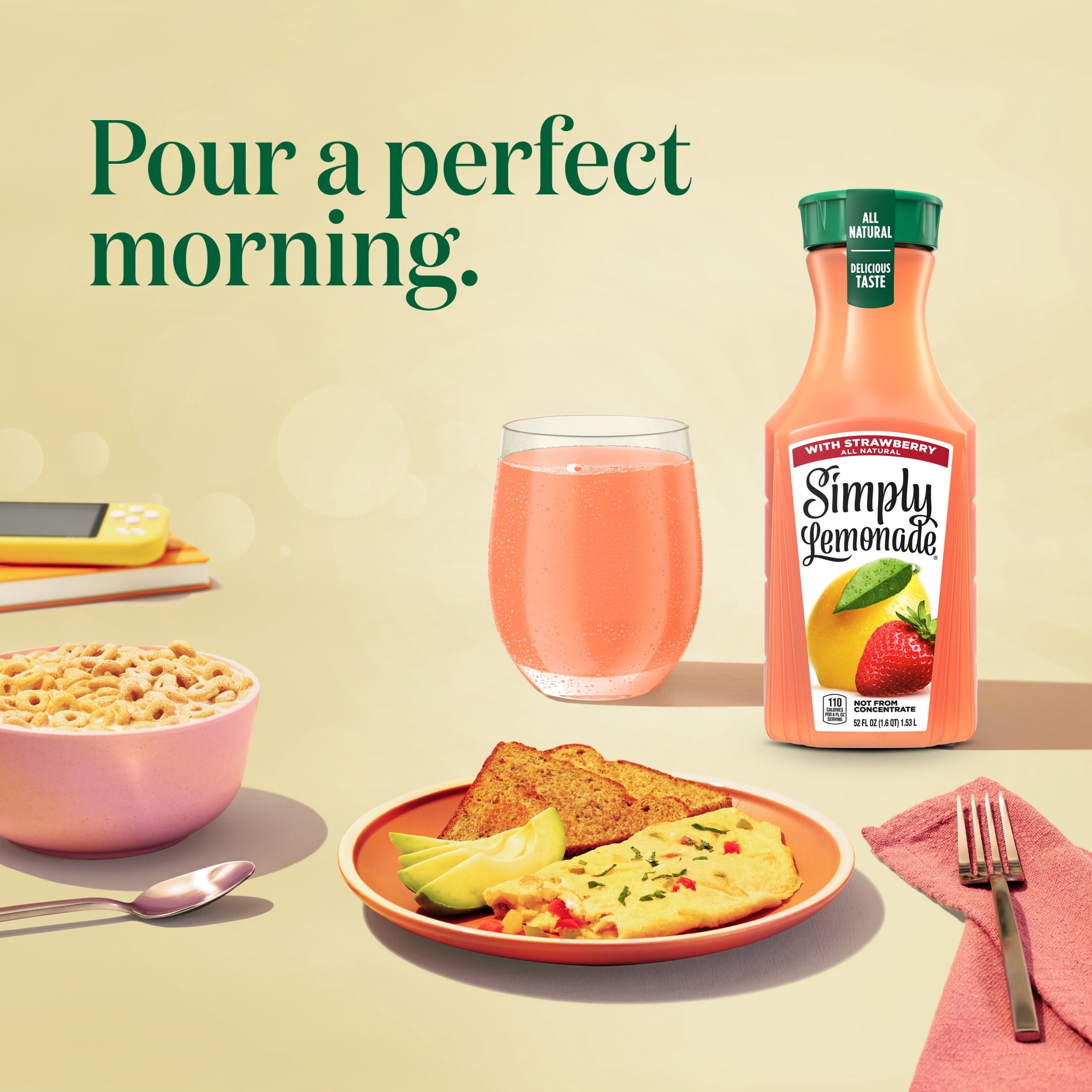 Simply Lemonade with Strawberry Juice Drink 52 fl oz Bottle