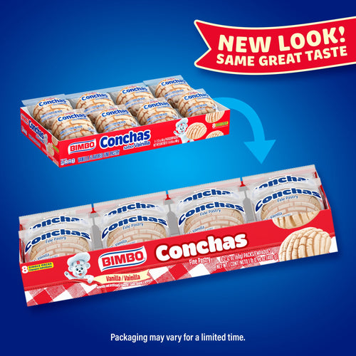 Conchas Vanilla Pastry 16.96 Oz 8 Count Freshness Guaranteed