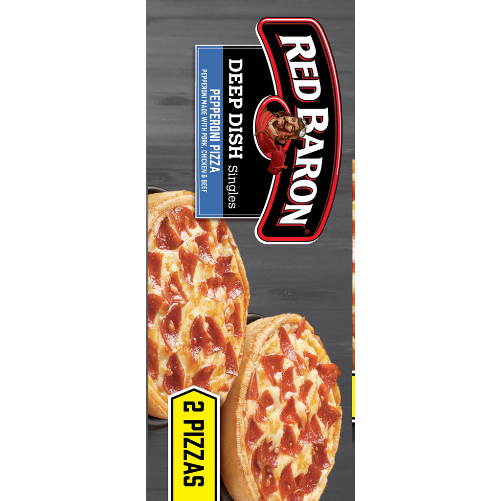 Red Baron Pepperoni Deep Dish Singles Frozen Personal Pizza 11.2 Oz 2 Pack