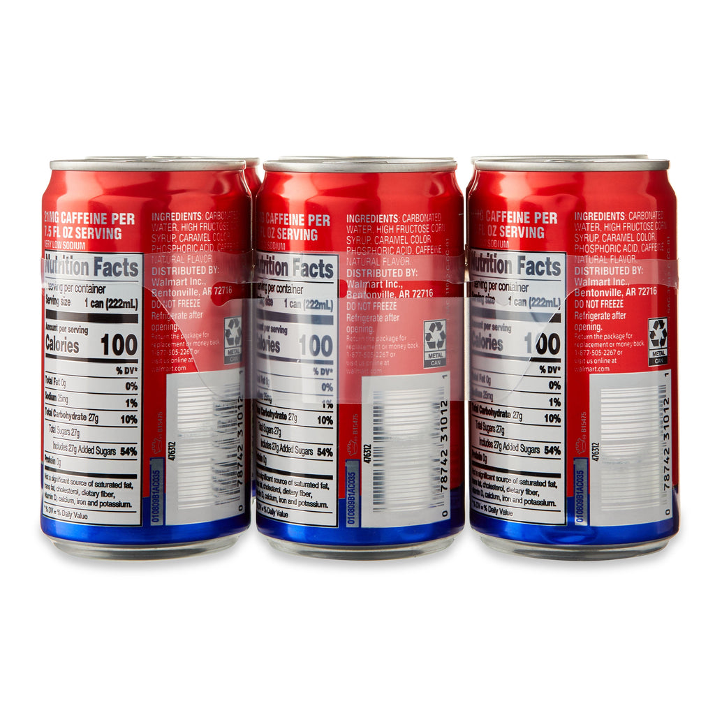 Sam's Choice Cola Soda Pop Cans 7.5 Fl Oz 6 Pack