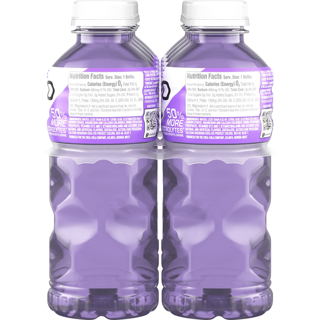 Powerade Zero Sugar Grape Electrolyte Sports Drink 20 fl oz 8 Count