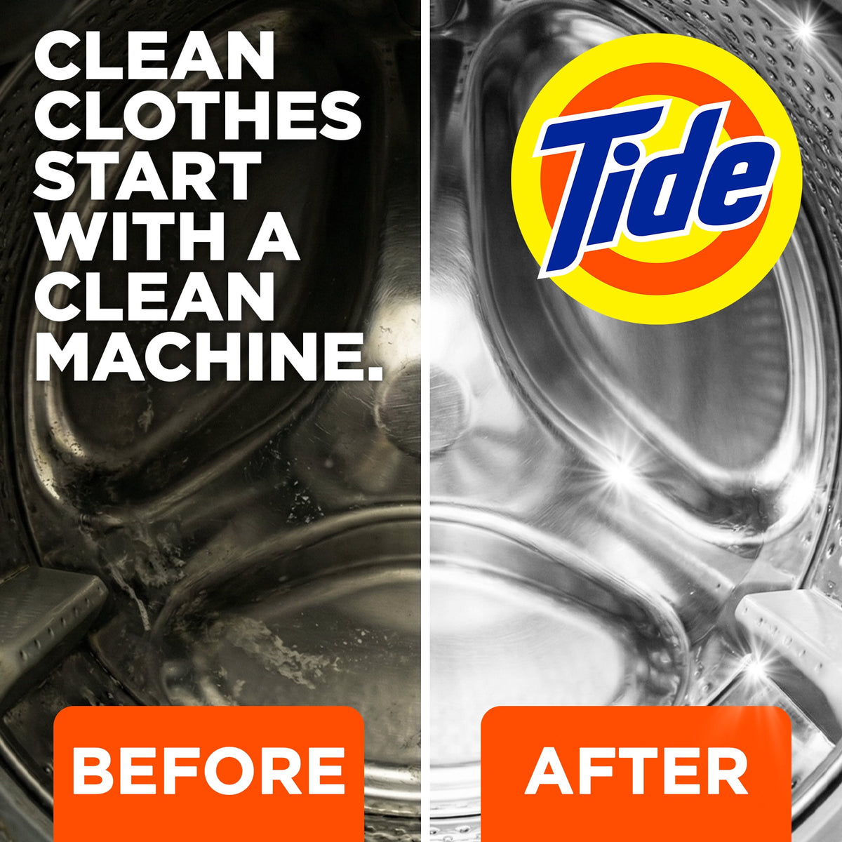 Tide Washing Machine Cleaner with Oxi Powder Odor Eliminator 4 Count