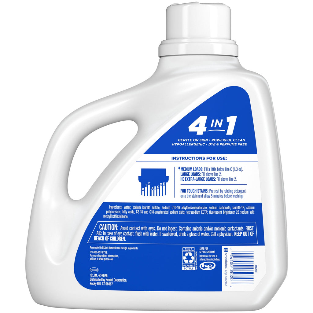 Purex Free Clear Liquid Laundry Detergent 150 fl oz 115 Loads