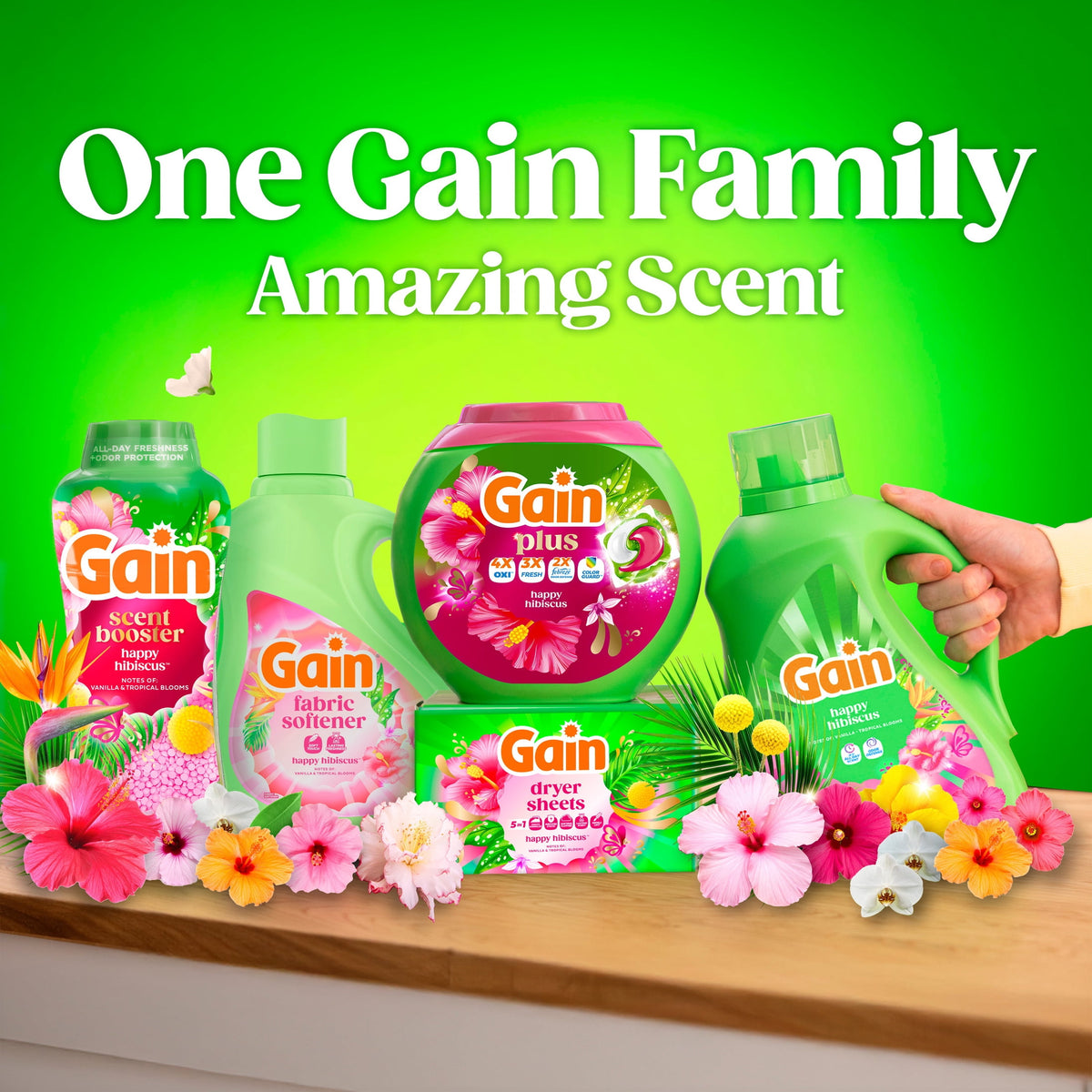 Gain Liquid Laundry Detergent Happy Hibiscus Scent 81 fl oz 61 Loads