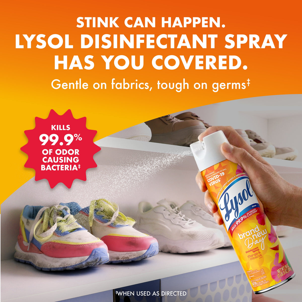 Lysol Brand New Day Disinfectant Spray Mango & Hibiscus 19 oz